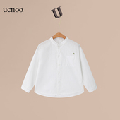 UCNOO与虫儿童衬衫 男女童白色衬衣小童上衣刺绣百搭洋气 春秋新款
