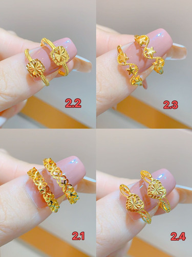 水贝黄金足金999 5G工艺小红书同款网红活口戒指按克实时价出