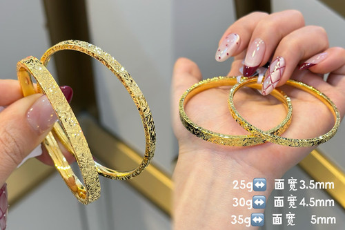 足金9999 5G工艺小红书同款网红碎碎冰手镯按克卖实时价