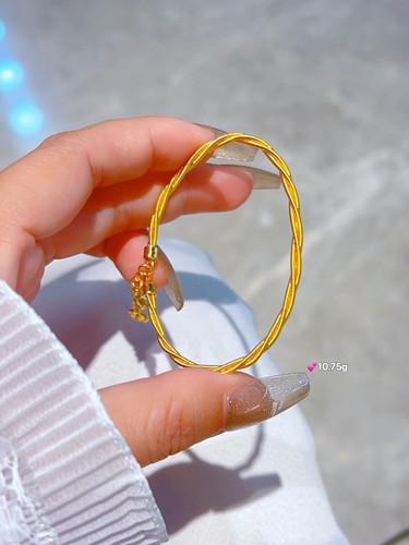 深圳水贝 黄金足金999 5G工艺小红书同款网红手镯 按克卖实时金价