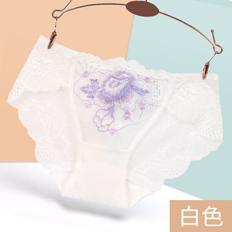 内裤女蕾丝性感火辣迷人夏季新款大码三角裤少女爆款网纱刺绣