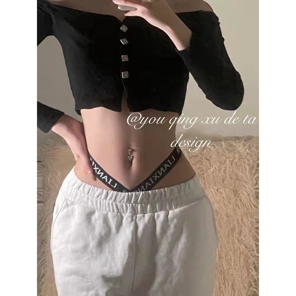 欧美风全棉三角裤舒适透气字母绑带交叉纯棉档运动性感辣妹内裤女