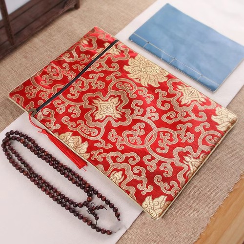 经书袋笔袋高档刺绣经书收纳袋双层加厚积福增寿结缘弘法抄经本