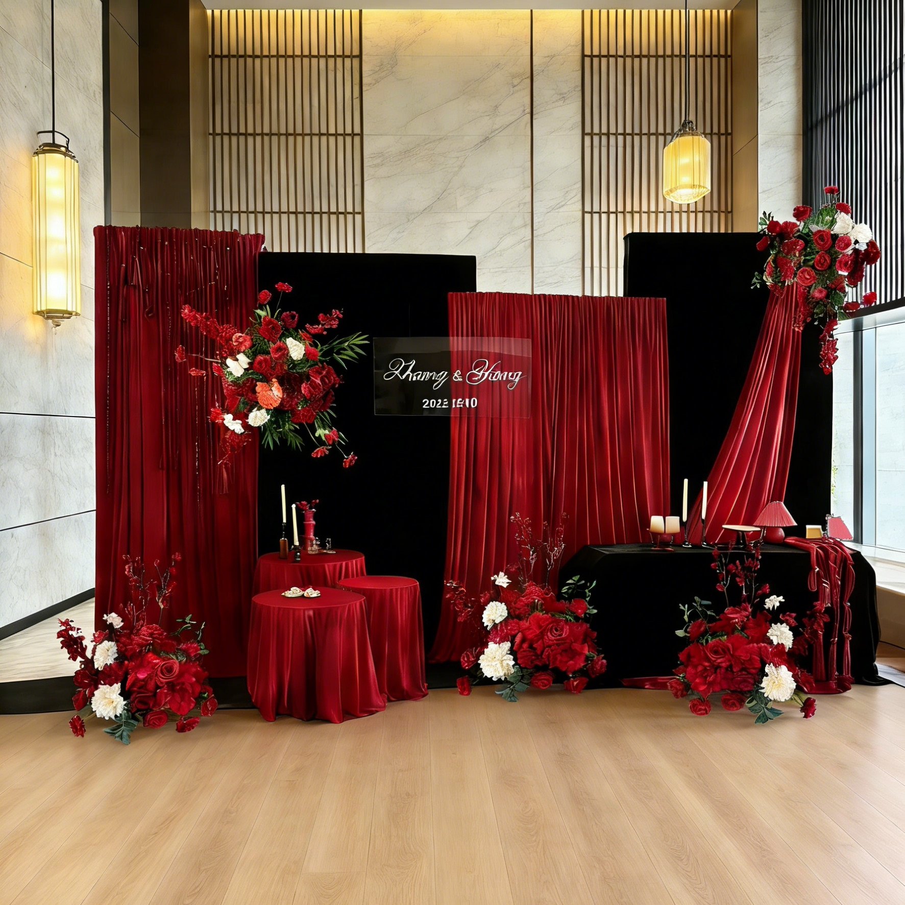 韩系红色布幔订婚宴布置装饰高级小众迎宾区简约氛围感场景背景墙,节庆用品/礼品,装扮布置套餐,淘宝优惠券,粉丝福利购,淘宝优惠卷