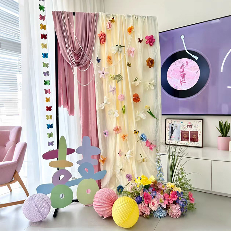 婚房布置装饰韩系晨袍背景KT板