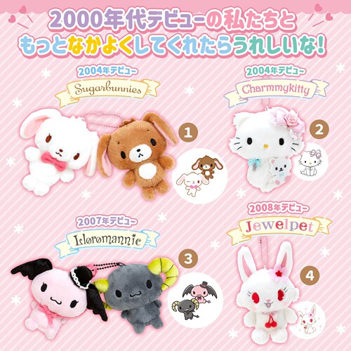 日本正品sanrio三丽鸥2000年代复古角色千禧年俏咪毛绒公仔挂件