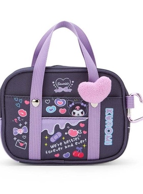 日本正品sanrio三丽鸥昭和辣妹库洛米kuromi装饰痛包小拎包收纳