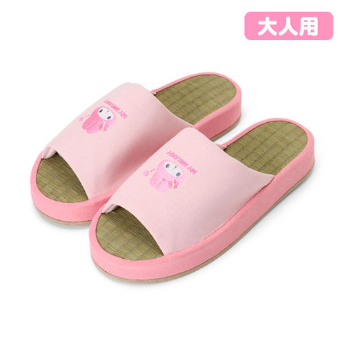 现货 日本正品sanrio三丽鸥mymelody美乐蒂凉爽夏日草拖鞋刺绣