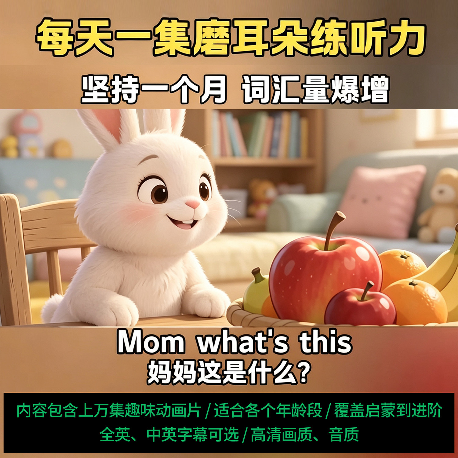 英语启蒙动画分级磨耳朵听力幼儿少儿英语口语趣味早教整理素材