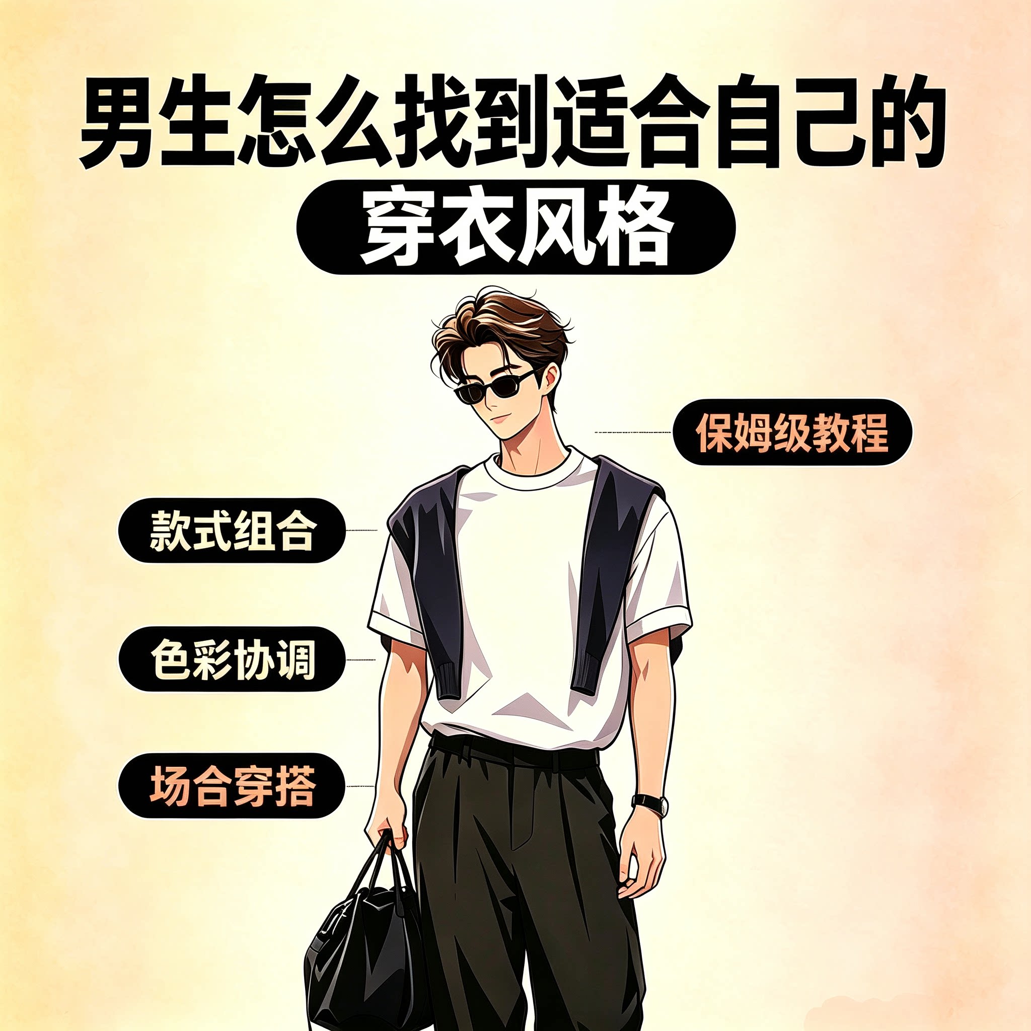男生穿衣风格实用教程基础到整体造型色彩搭配场合着装参考素材