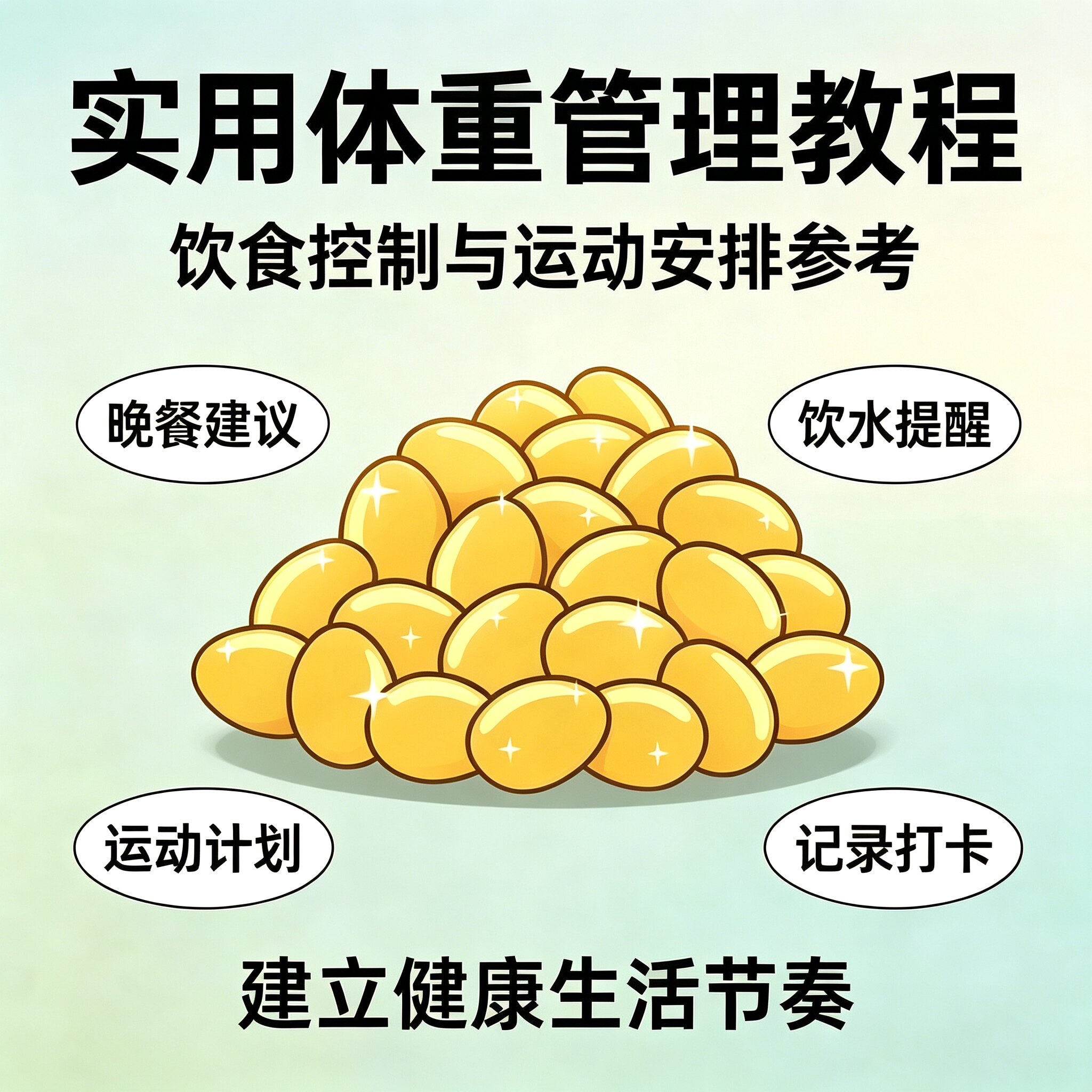 科学体重管理教程饮食控制运动计划三餐搭配饮水提醒打卡健康生活