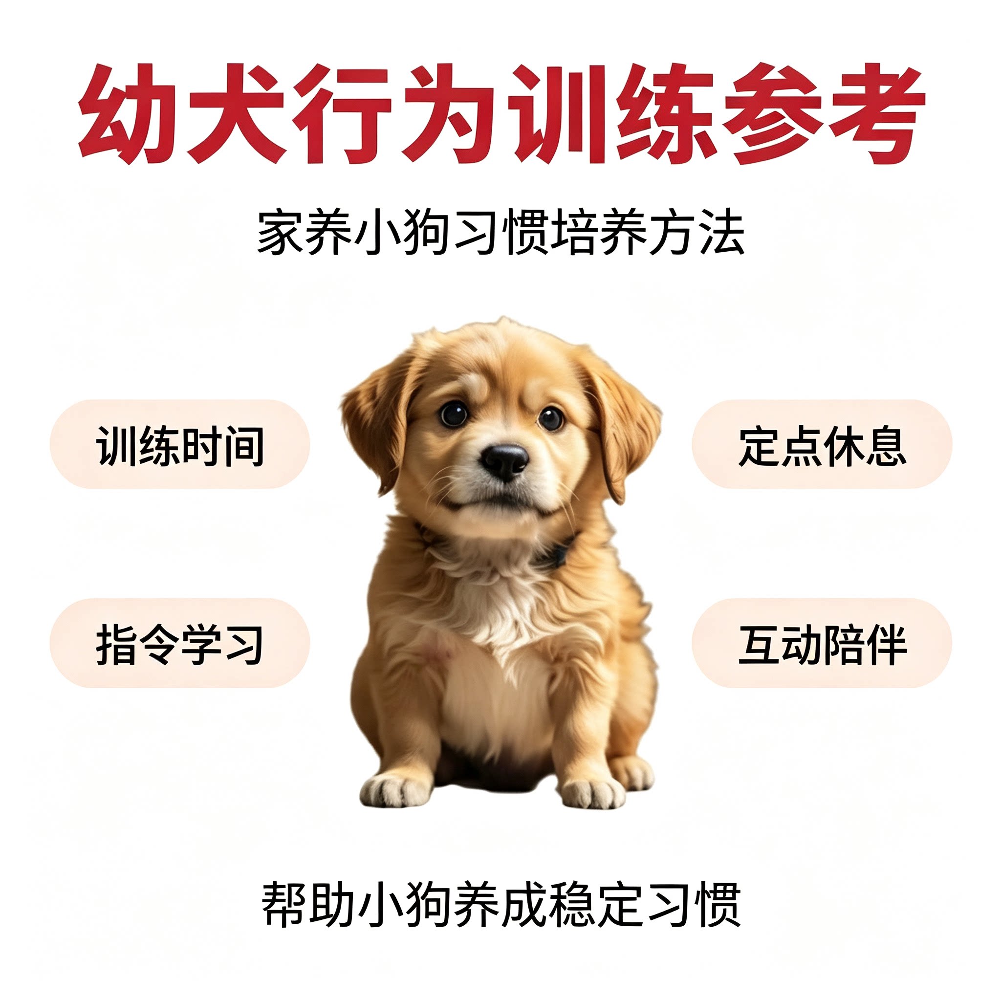 幼犬行为训练教程家养小狗定点如厕习惯培养新手指令学习互动陪伴
