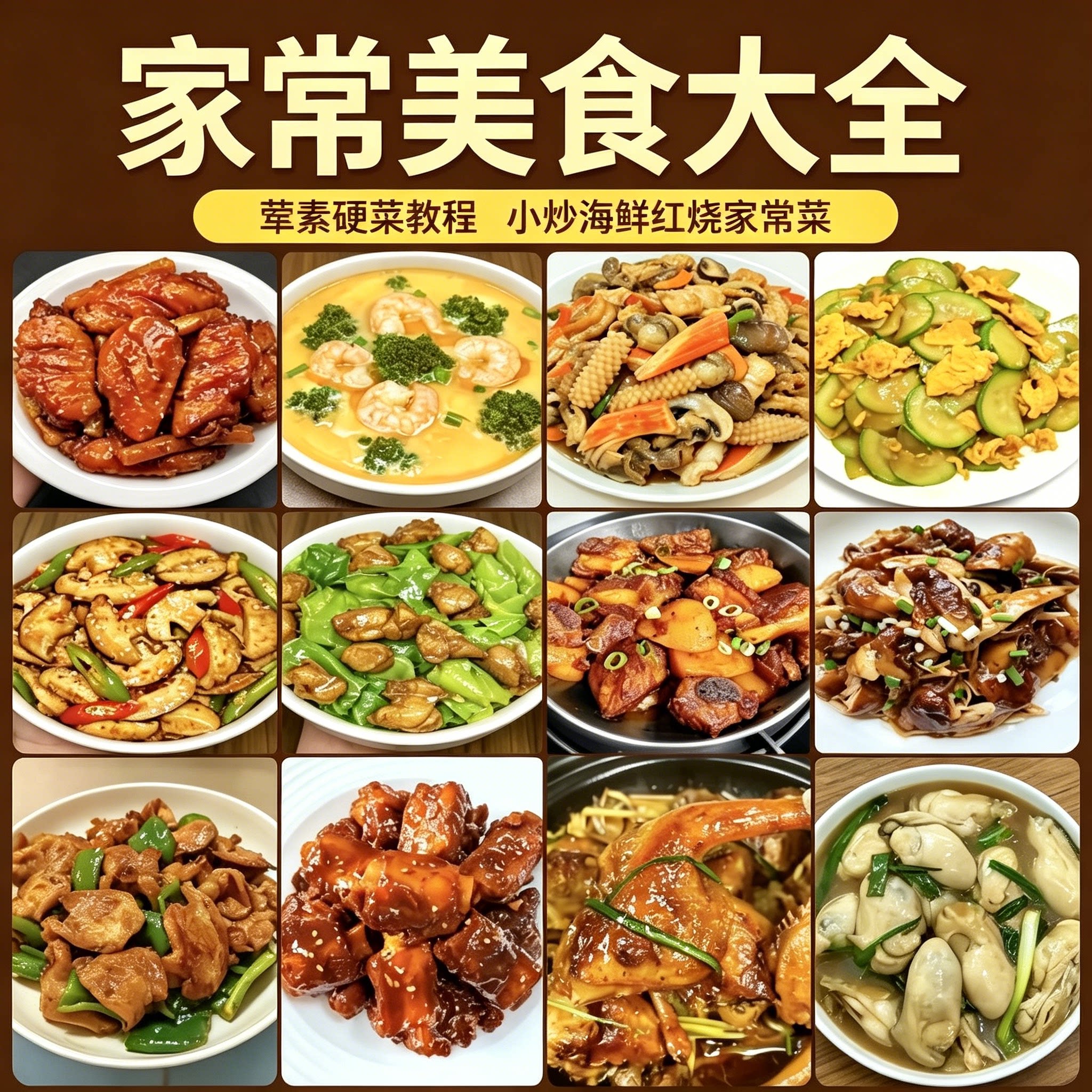 家常美食大全教程道荤素硬菜做法新手易学小炒海鲜红烧菜品教学