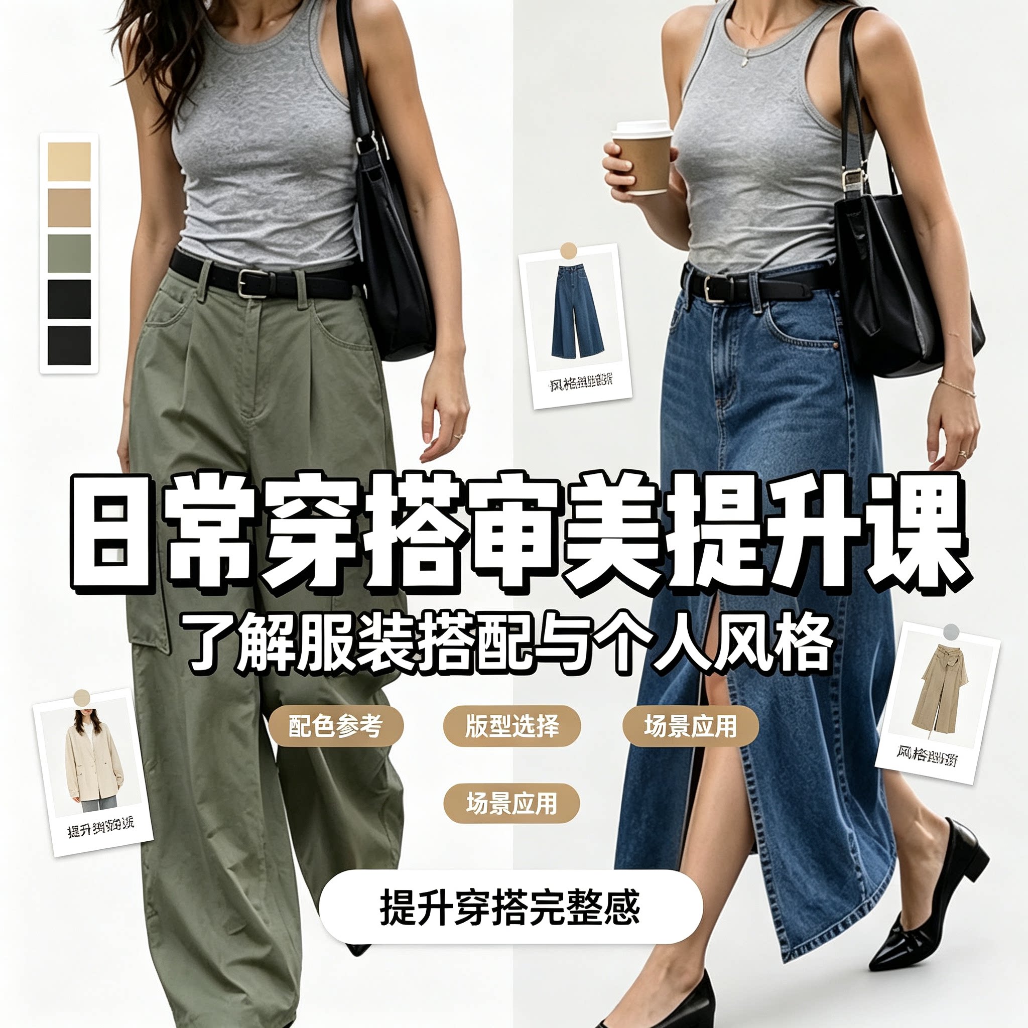 日常穿搭审美提升课程服装搭配个人风格配色参考版型选择场景技巧