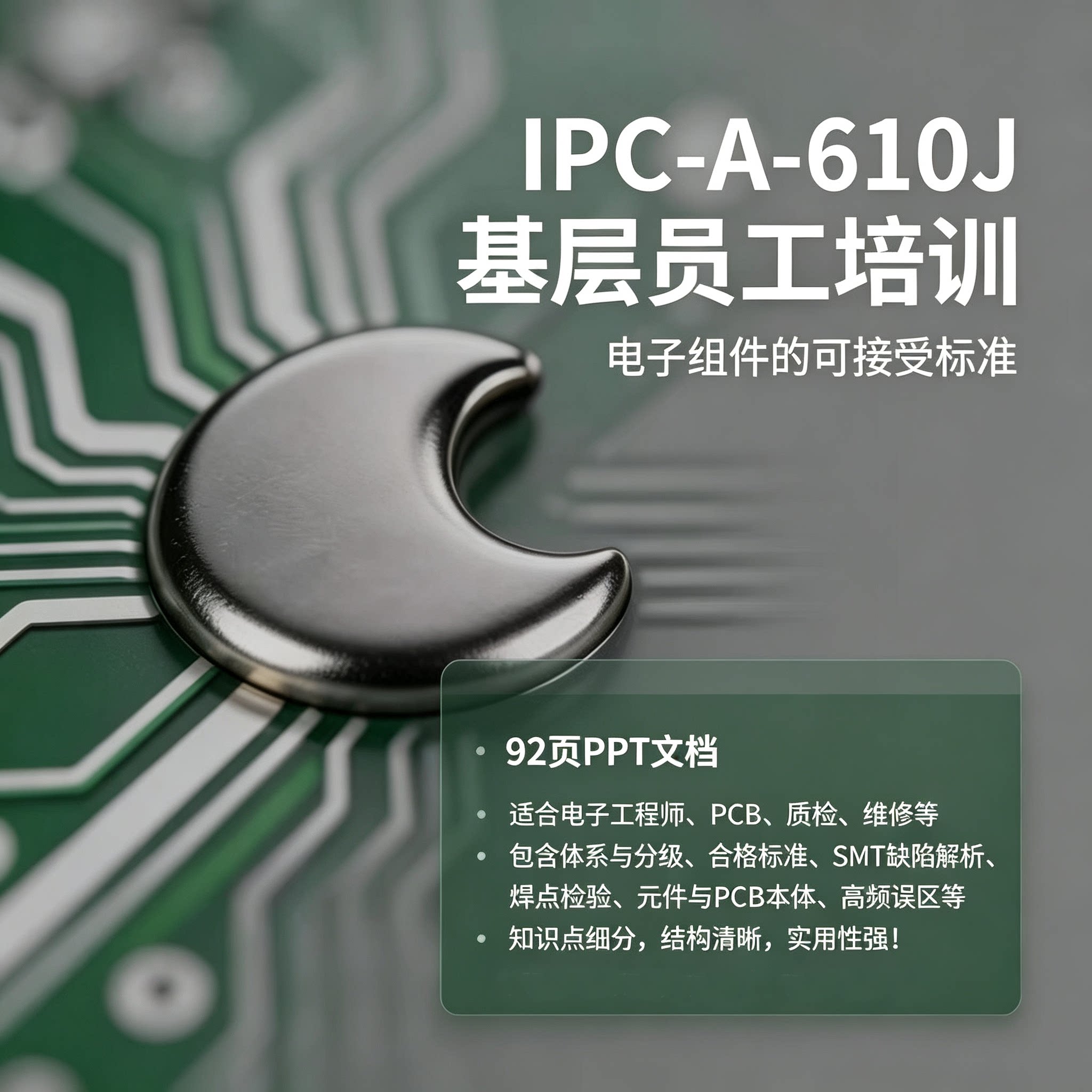 IPC-A-610J 电子组件可接受标准SMT缺陷解析焊点检验基层员工培训