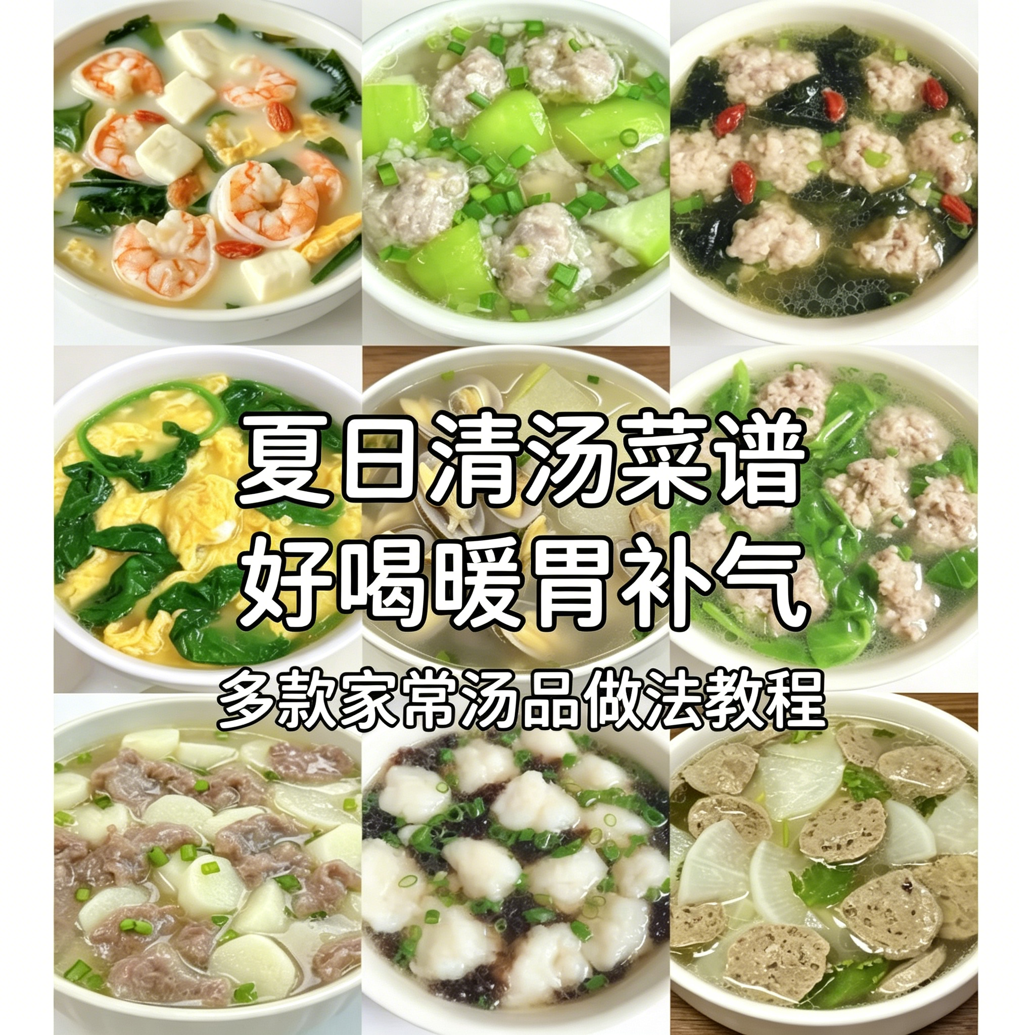 夏日清汤菜谱教程家常靓汤做法清淡养生煲汤技巧新手易学食谱大全