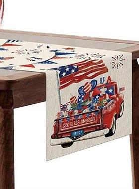 4th Of July Table Runner Linen 4th Of July Patriotic