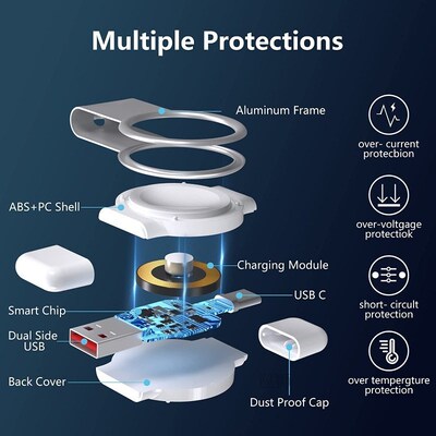 2 in 1 Magnetic Wireless Charger For Apple Watch 7 6 Portabl