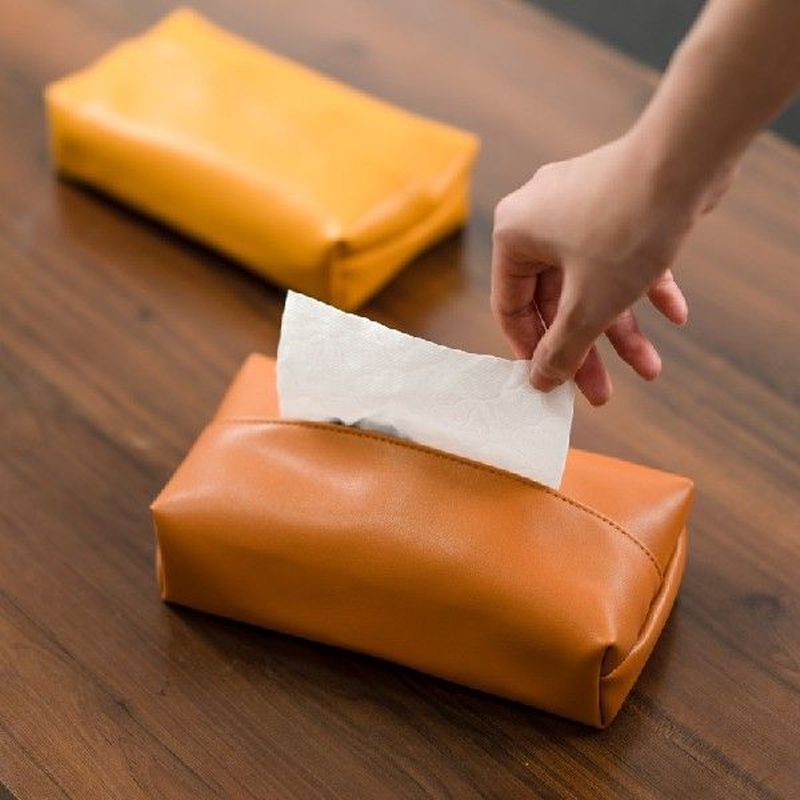 INS Nordic Leather Tissue Box Holder for Bedroom PU Tissue
