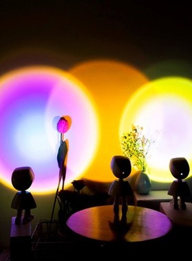 Robot Sunset Lamp Starry Projector USB Atmosphere LED Night