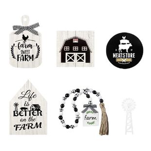 1 Set Farmhouse Decor Chic Tiered Tray Decor Bead Garland