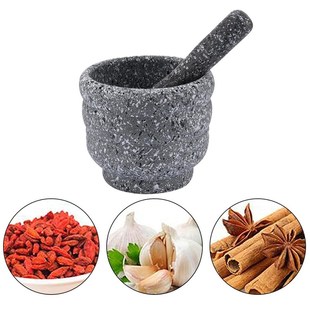 LARGE GRANITE PESTLE AND MORTAR SPICE HERB CRUSHER GRINDER G