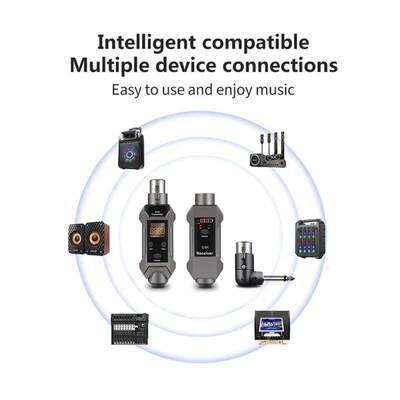 Wireless Microphone System Rechargeable Transmitter Receiver