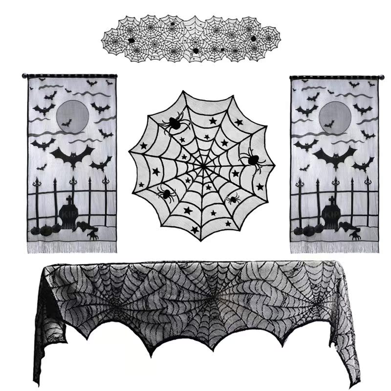 Halloween tablecloth fireplace towel Halloween table runner