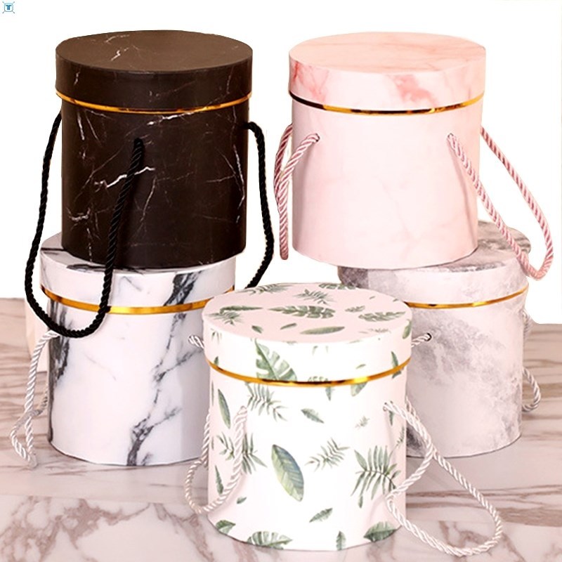 Hat Boxes Round Floral Boxes Flower Packaging Paper Bag