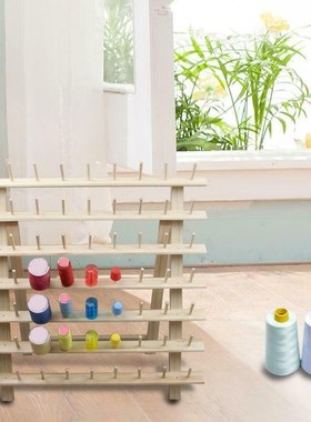 63 Spool Wood Sewing Thread Stand Organizer Embroidery Stor
