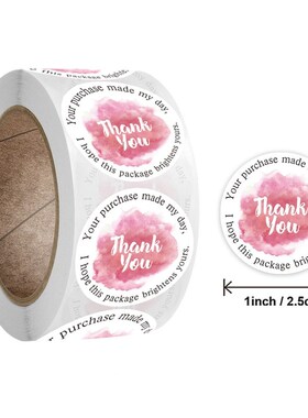 50-500pcs 1 inch Thank You Sticker Labels Pink Waterproof St
