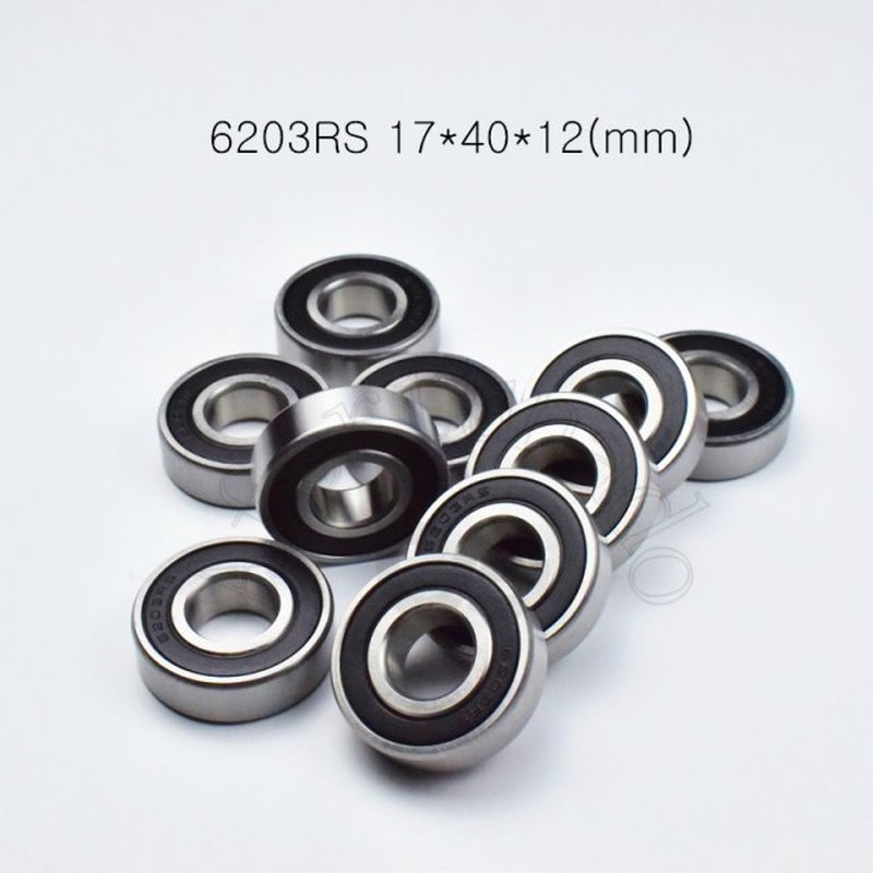 10pcs 6203RS 17*40*12(mm) free shipping chrome steel rubber