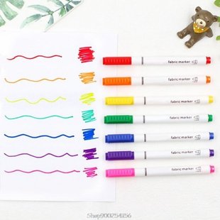 8Pcs Clothes Textile Markers Fabric Paint Pens DIY Crafts T-