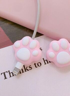 New Cartoon Cat Paw Phone Cable Wire Cord Protector USB