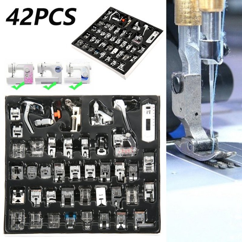 42pcs Sewing Machine Foot Presser Braiding Blind Stitch Darn