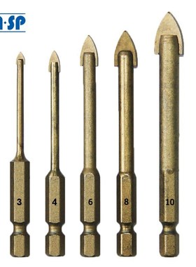 TASP 5pcs Glass Drill Bit Set Carbide Tipped Ceramic Tile Cu