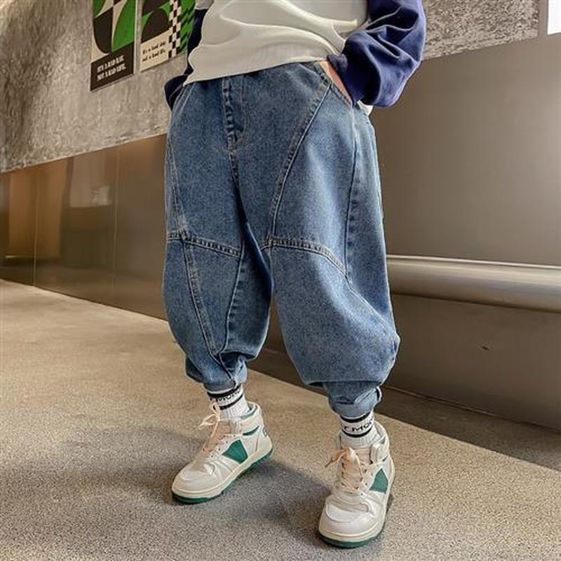 Boys Casual Jeans Long Trousers Spring Autumn Denim Pants Te