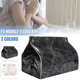 1pc Tissue Box Cover Durable Leather Marble Tissues Storage
