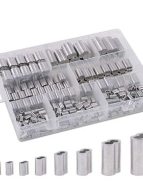 315Pcs 8 Sizes Aluminum Crimping Loop Sleeve Double Barrel F