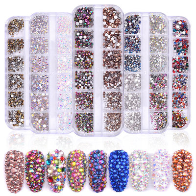 1440pcs Glitter Rhinestone for Nail Decorations Mixed Size