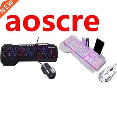 Mechanical RGB Keyboard and Mouse Combo, Adjustable Breathin