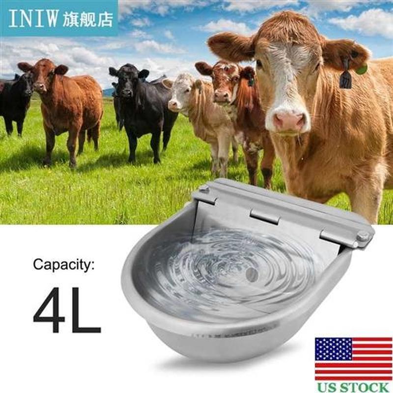 4L Stainless Steel Water Trough Bowl Automatic Drinking For