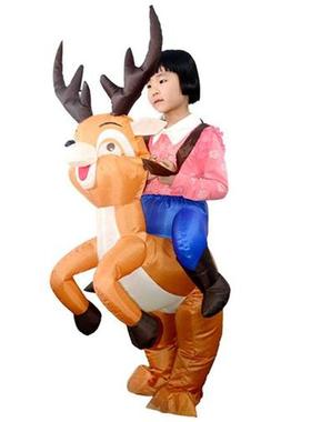 Kids Christmas Reindeer Inflatable Costume Suit Blow Up Infl