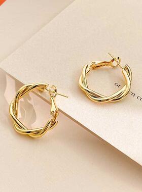 LATS Fashion Distortion Interweave Twist Metal Circle Geomet