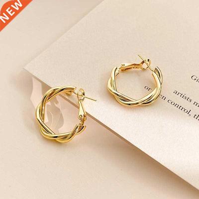 LATS Fashion Distortion Interweave Twist Metal Circle Geomet