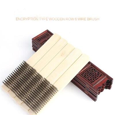 12Pcsbox high-grade 304 Wire Brush Wooden Handle  Roughing T