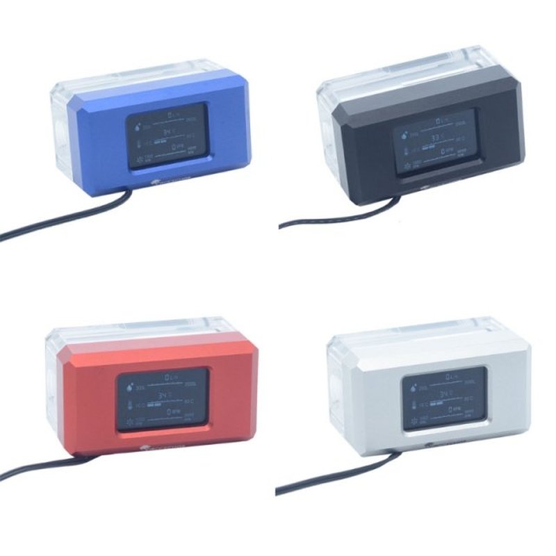 Computer Water Cooling Flow Meter Flow Indicator LED Thermom