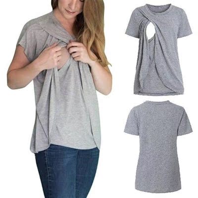 Maternity Tshirt Summer Women Clothes Short-sleeved Solid