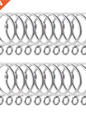 20 Pcs Openable Silver Curtain Rings Open and Close Metal Ru