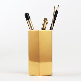 Pencil Cup Holder Desk Organizer Gold Pen Pot Pen Holder